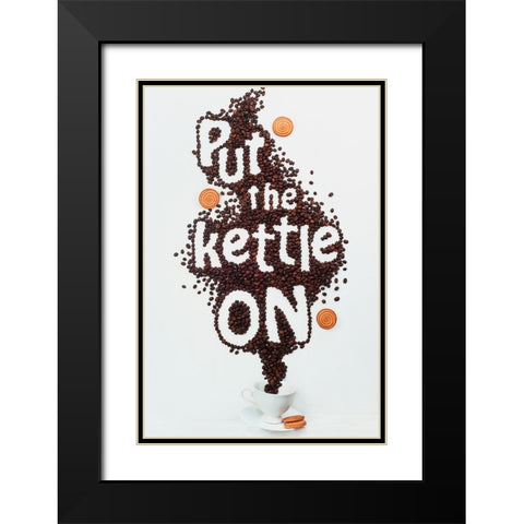 Put The Kettle On! Black Modern Wood Framed Art Print with Double Matting by Belenko, Dina