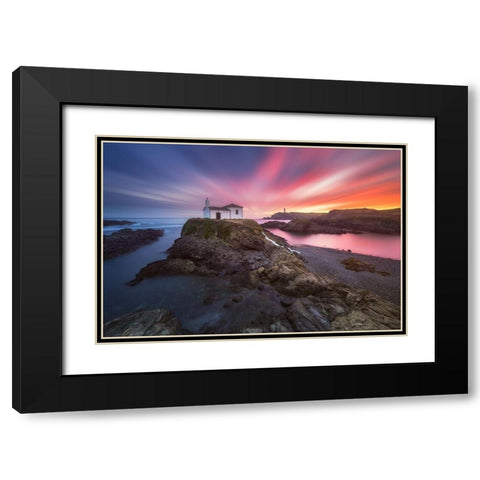 Virxe Do Porto Black Modern Wood Framed Art Print with Double Matting by F. Turienzo, Carlos