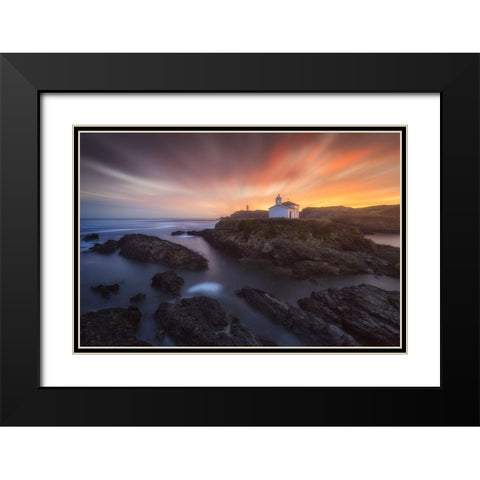 Virxe Do Porto Ii Black Modern Wood Framed Art Print with Double Matting by F. Turienzo, Carlos