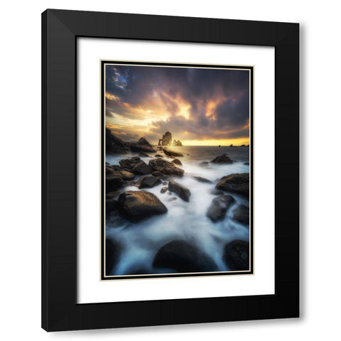 Hole Black Modern Wood Framed Art Print with Double Matting by Martin Castan, David