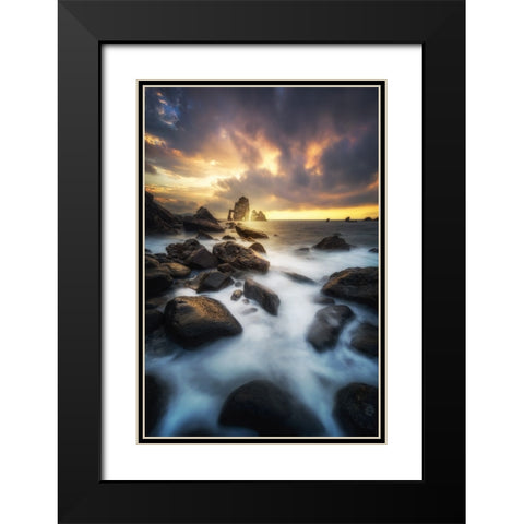 Hole Black Modern Wood Framed Art Print with Double Matting by Martin Castan, David