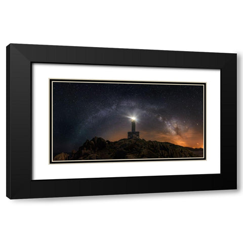Nariga Lighthouse Black Modern Wood Framed Art Print with Double Matting by Mendoza, Chencho