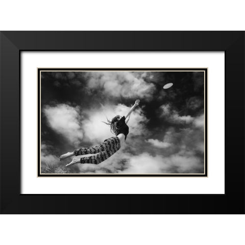 Yes You Can Black Modern Wood Framed Art Print with Double Matting by Salgado Gispert, Gloria