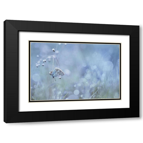 One Thread Black Modern Wood Framed Art Print with Double Matting by Mijer, Wil