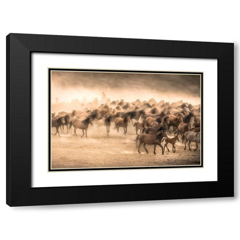 Yilki Black Modern Wood Framed Art Print with Double Matting by Tuncel, Tunc