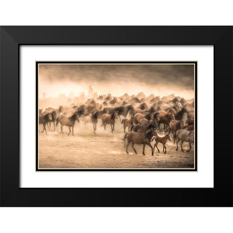 Yilki Black Modern Wood Framed Art Print with Double Matting by Tuncel, Tunc