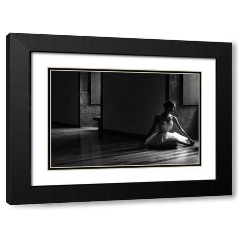 N-T Black Modern Wood Framed Art Print with Double Matting by Medeiros, Paulo