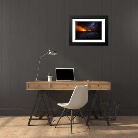 Fire And Sky !!! Black Modern Wood Framed Art Print with Double Matting by Gabriel, Barathieu