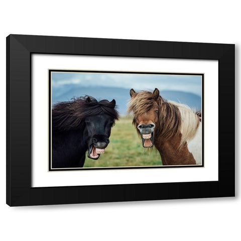Wild Smile Black Modern Wood Framed Art Print with Double Matting by Amos, Nir