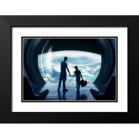 Untitled Black Modern Wood Framed Art Print with Double Matting by Parishkov, Sergey