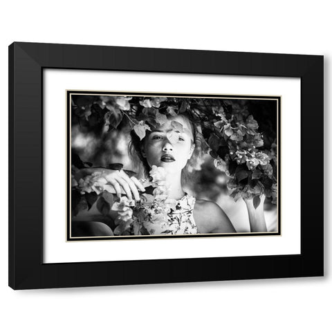 Afternoon Black Modern Wood Framed Art Print with Double Matting by Matsunaga, Toru