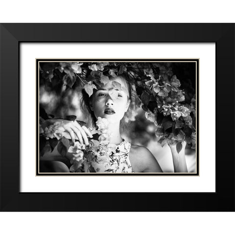 Afternoon Black Modern Wood Framed Art Print with Double Matting by Matsunaga, Toru