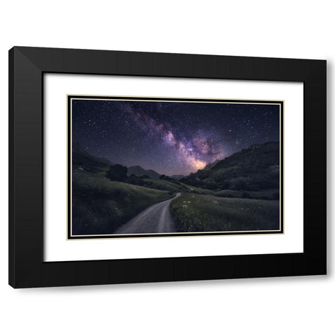 Path To The Stars Black Modern Wood Framed Art Print with Double Matting by F. Turienzo, Carlos