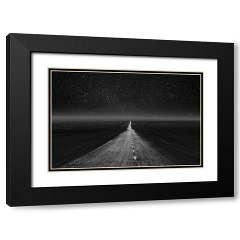 The Dark Eternal Night Black Modern Wood Framed Art Print with Double Matting by Azimaie, Asef