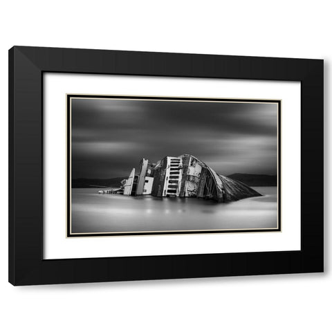 The Song Of The Sirens Black Modern Wood Framed Art Print with Double Matting by Vasiliadis, Chris