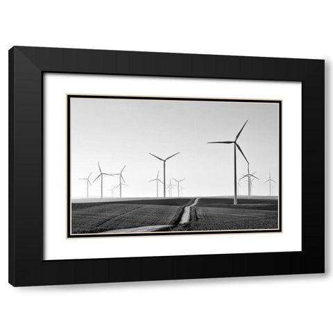 Winding Black Modern Wood Framed Art Print with Double Matting by Avramescu, Emilian