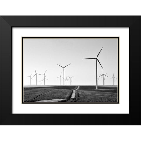 Winding Black Modern Wood Framed Art Print with Double Matting by Avramescu, Emilian