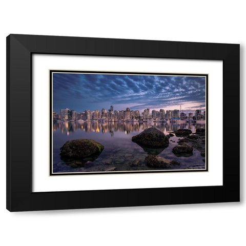 A Glowing Pearl Black Modern Wood Framed Art Print with Double Matting by Agazzi, Andreas