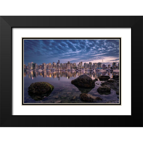 A Glowing Pearl Black Modern Wood Framed Art Print with Double Matting by Agazzi, Andreas