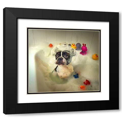 The Bath Black Modern Wood Framed Art Print with Double Matting by DDiArte