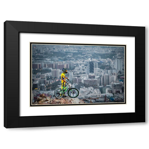 Downhill Black Modern Wood Framed Art Print with Double Matting by Minaeian, Ehsan