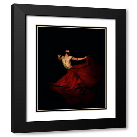 Fly Black Modern Wood Framed Art Print with Double Matting by Haghi, Babak