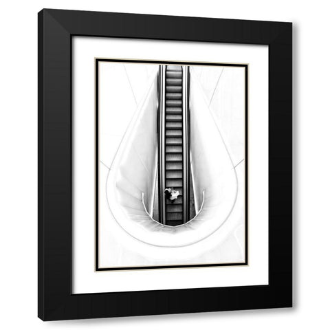 New Born Black Modern Wood Framed Art Print with Double Matting by Carlos