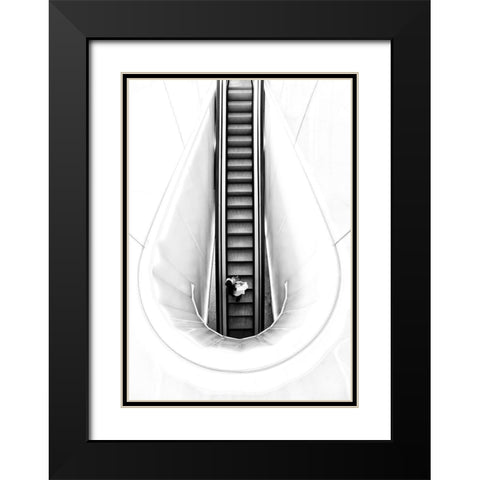 New Born Black Modern Wood Framed Art Print with Double Matting by Carlos