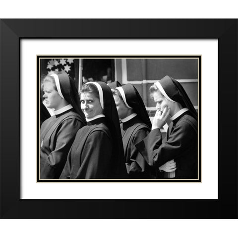 Hello! Black Modern Wood Framed Art Print with Double Matting by Stefan, Jacek