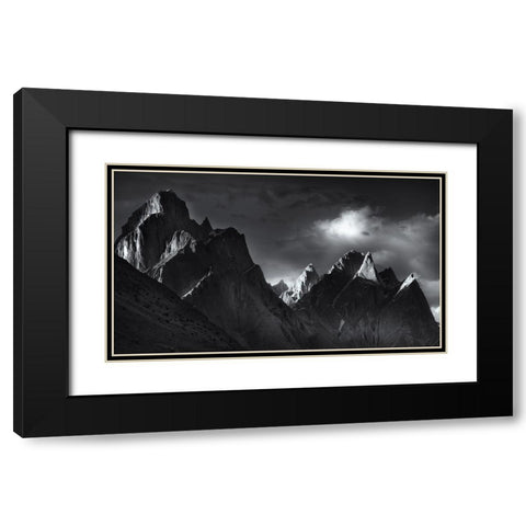 Trango Towers Black Modern Wood Framed Art Print with Double Matting by Shi, Fei
