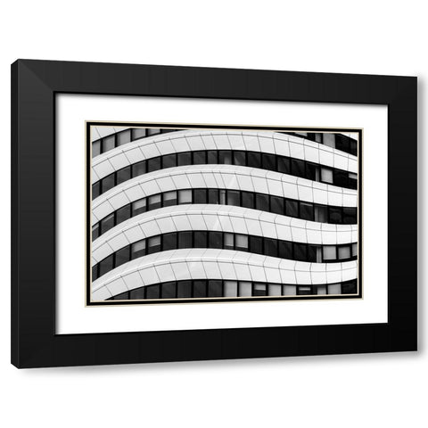 The Wave Black Modern Wood Framed Art Print with Double Matting by Vangindertael, Luc