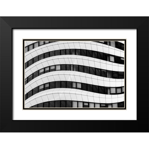 The Wave Black Modern Wood Framed Art Print with Double Matting by Vangindertael, Luc