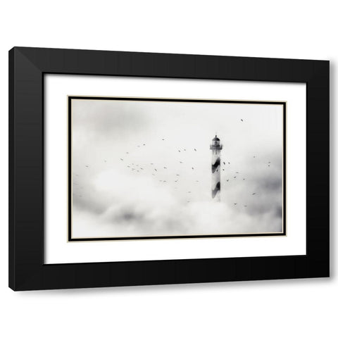 The Fog Black Modern Wood Framed Art Print with Double Matting by Flour, Piet