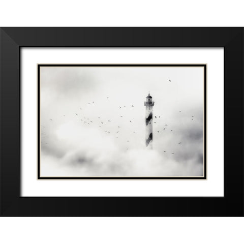 The Fog Black Modern Wood Framed Art Print with Double Matting by Flour, Piet