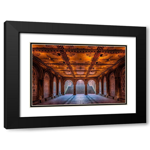 A Walk In The Park Black Modern Wood Framed Art Print with Double Matting by Agazzi, Andreas
