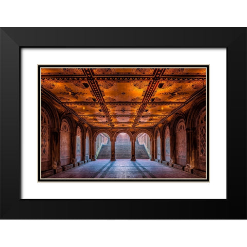 A Walk In The Park Black Modern Wood Framed Art Print with Double Matting by Agazzi, Andreas