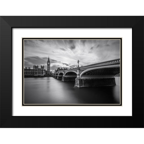 Westminster Serenity Black Modern Wood Framed Art Print with Double Matting by El Assy, Nader
