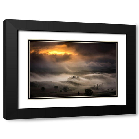 Waves Of Fog Black Modern Wood Framed Art Print with Double Matting by Ghizzi Panizza, Alberto