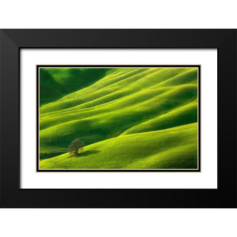 One... Black Modern Wood Framed Art Print with Double Matting by Browko, Krzysztof