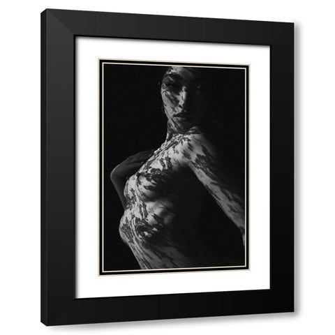 Shadow Black Modern Wood Framed Art Print with Double Matting by Nakagawa, Naoya