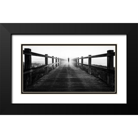 She Left...... Black Modern Wood Framed Art Print with Double Matting by Londal, Leif