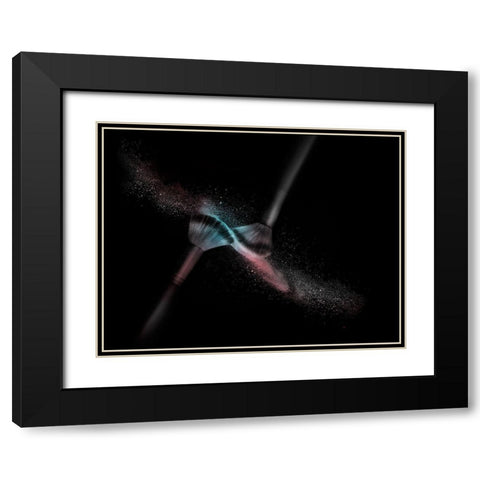 Brushes Black Modern Wood Framed Art Print with Double Matting by Reindl, Doris
