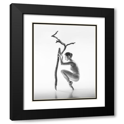 Tree Black Modern Wood Framed Art Print with Double Matting by Koztowski, tukasz