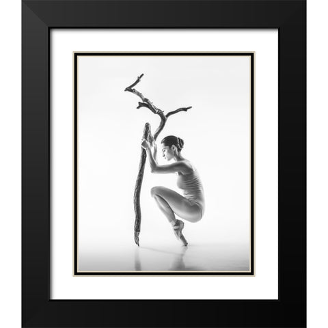 Tree Black Modern Wood Framed Art Print with Double Matting by Koztowski, tukasz