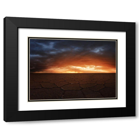 Uyuni Black Modern Wood Framed Art Print with Double Matting by Anton, Rostovskiy