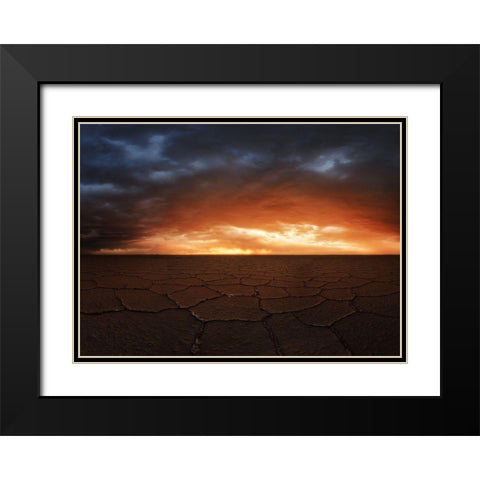 Uyuni Black Modern Wood Framed Art Print with Double Matting by Anton, Rostovskiy