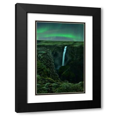 Green Night Black Modern Wood Framed Art Print with Double Matting by Xu, Mei