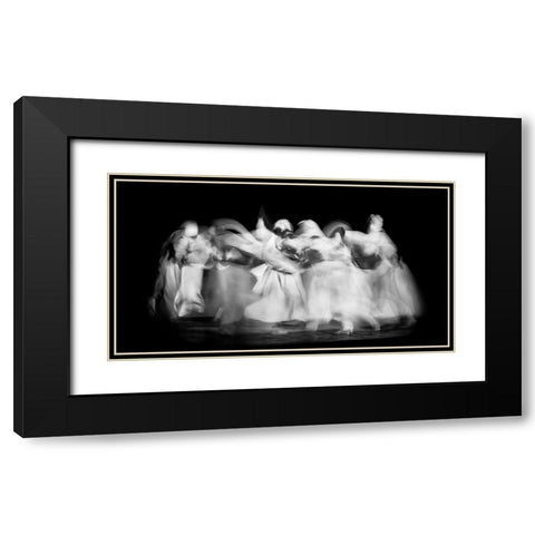 Sufi Dance In Motion Black Modern Wood Framed Art Print with Double Matting by El Assy, Nader