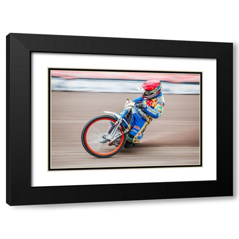 Speedway Black Modern Wood Framed Art Print with Double Matting by Laczkowski, Wojciech