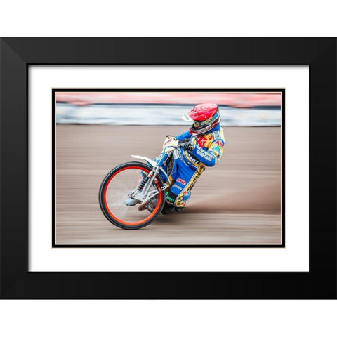 Speedway Black Modern Wood Framed Art Print with Double Matting by Laczkowski, Wojciech